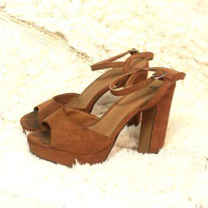 H&M Faux Suede Platform Heels Size 8